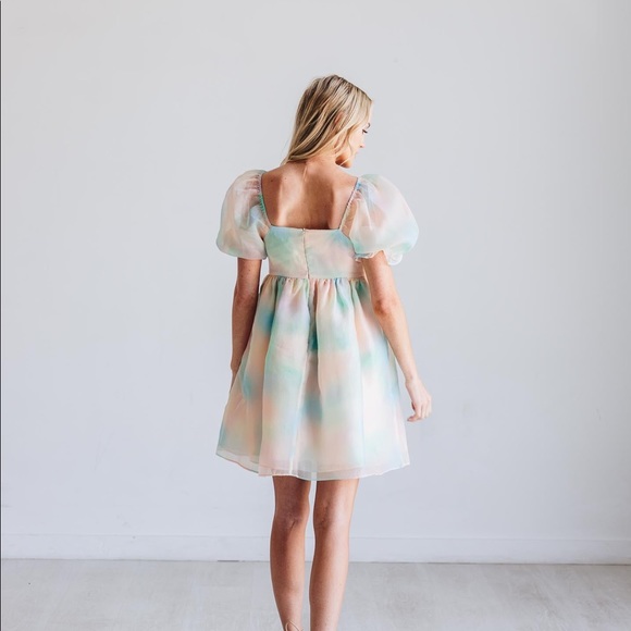 NWT ENDLESS ROSE Ombre Puff Babydoll Dress - Picture 3 of 4